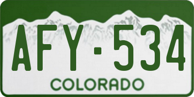 CO license plate AFY534