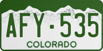 CO license plate AFY535