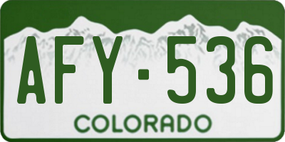 CO license plate AFY536