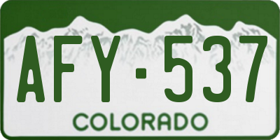 CO license plate AFY537