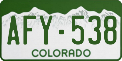 CO license plate AFY538