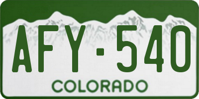 CO license plate AFY540