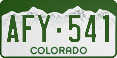 CO license plate AFY541