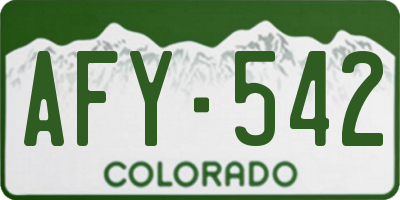CO license plate AFY542