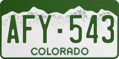 CO license plate AFY543