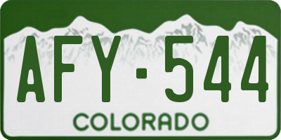 CO license plate AFY544