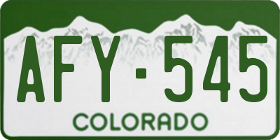 CO license plate AFY545