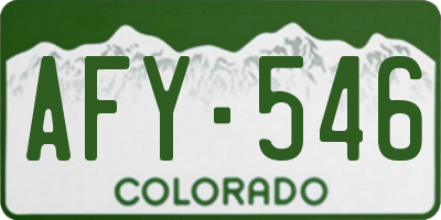 CO license plate AFY546