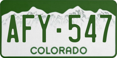 CO license plate AFY547