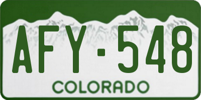 CO license plate AFY548