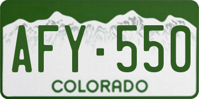 CO license plate AFY550