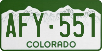 CO license plate AFY551