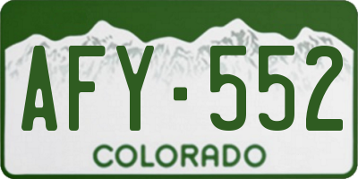 CO license plate AFY552