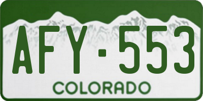 CO license plate AFY553