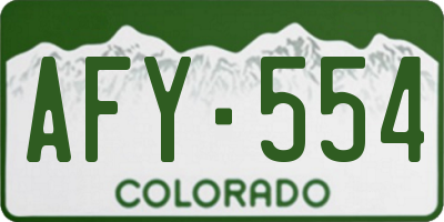 CO license plate AFY554