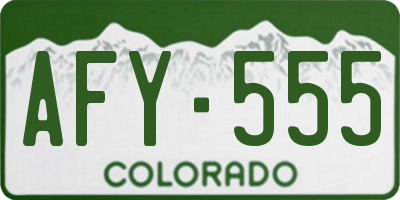 CO license plate AFY555