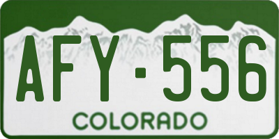 CO license plate AFY556