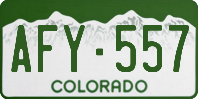 CO license plate AFY557