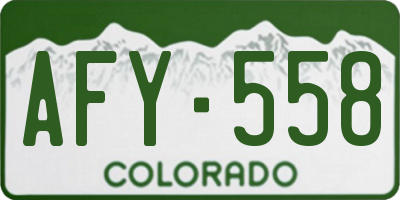 CO license plate AFY558