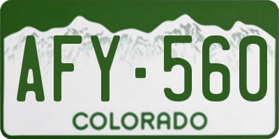 CO license plate AFY560