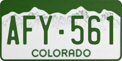 CO license plate AFY561