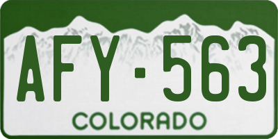 CO license plate AFY563