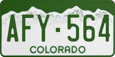 CO license plate AFY564