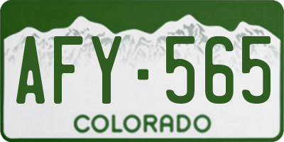 CO license plate AFY565