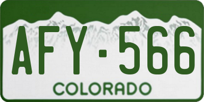 CO license plate AFY566
