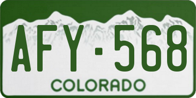 CO license plate AFY568