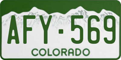CO license plate AFY569