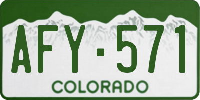 CO license plate AFY571