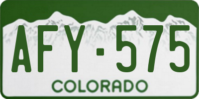 CO license plate AFY575