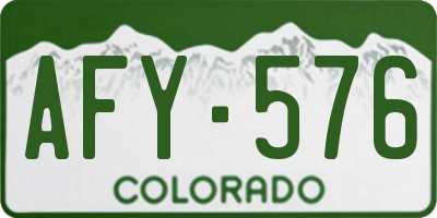 CO license plate AFY576