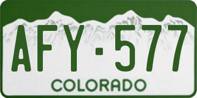 CO license plate AFY577