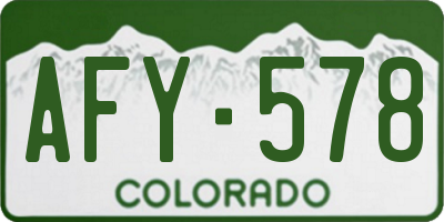 CO license plate AFY578