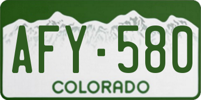 CO license plate AFY580