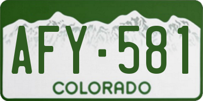 CO license plate AFY581