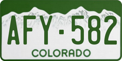 CO license plate AFY582
