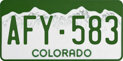 CO license plate AFY583