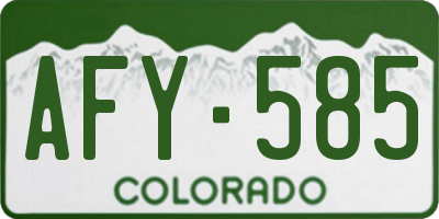 CO license plate AFY585