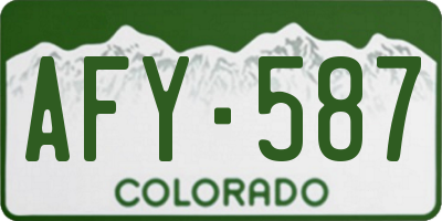 CO license plate AFY587