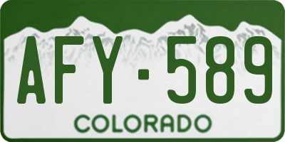 CO license plate AFY589