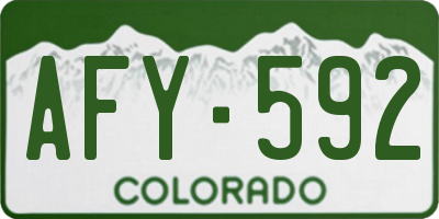 CO license plate AFY592