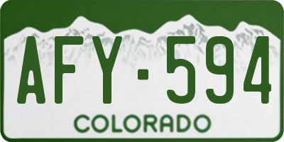 CO license plate AFY594