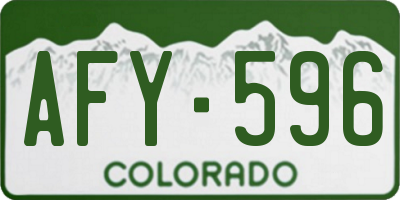 CO license plate AFY596
