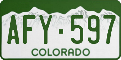 CO license plate AFY597