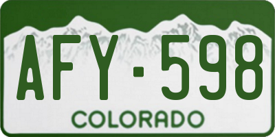 CO license plate AFY598