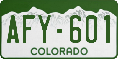 CO license plate AFY601