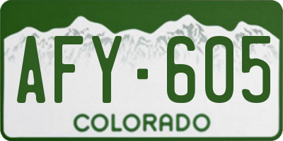 CO license plate AFY605